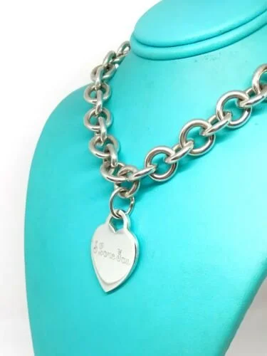 Tiffany I Love You Engraved Heart Tag Necklace DeWitt s Diamond Gold Exchange